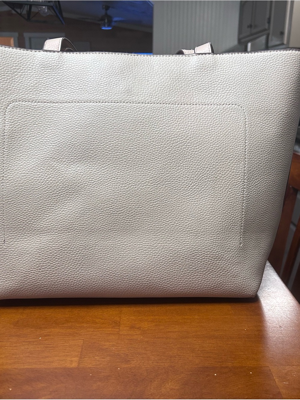 Anne Klein Pebble-Texture Shoulder Tote in Light Gray